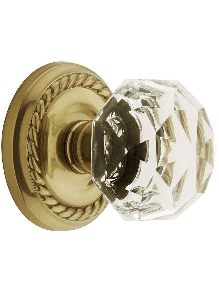 Classic Rope Rosette Set With Diamond Crystal Glass Knobs